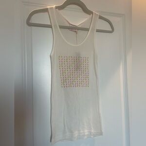 White Tank Top with Cute Pattern